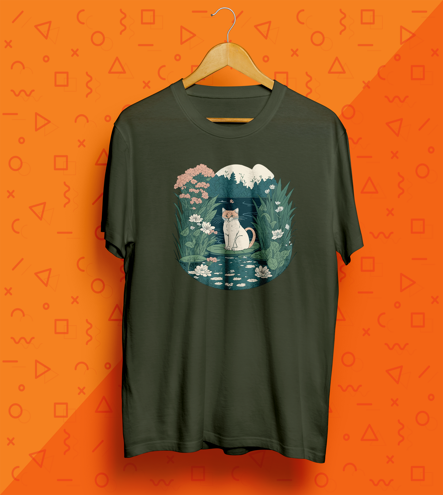 Cat On A Lily Pad T-Shirt