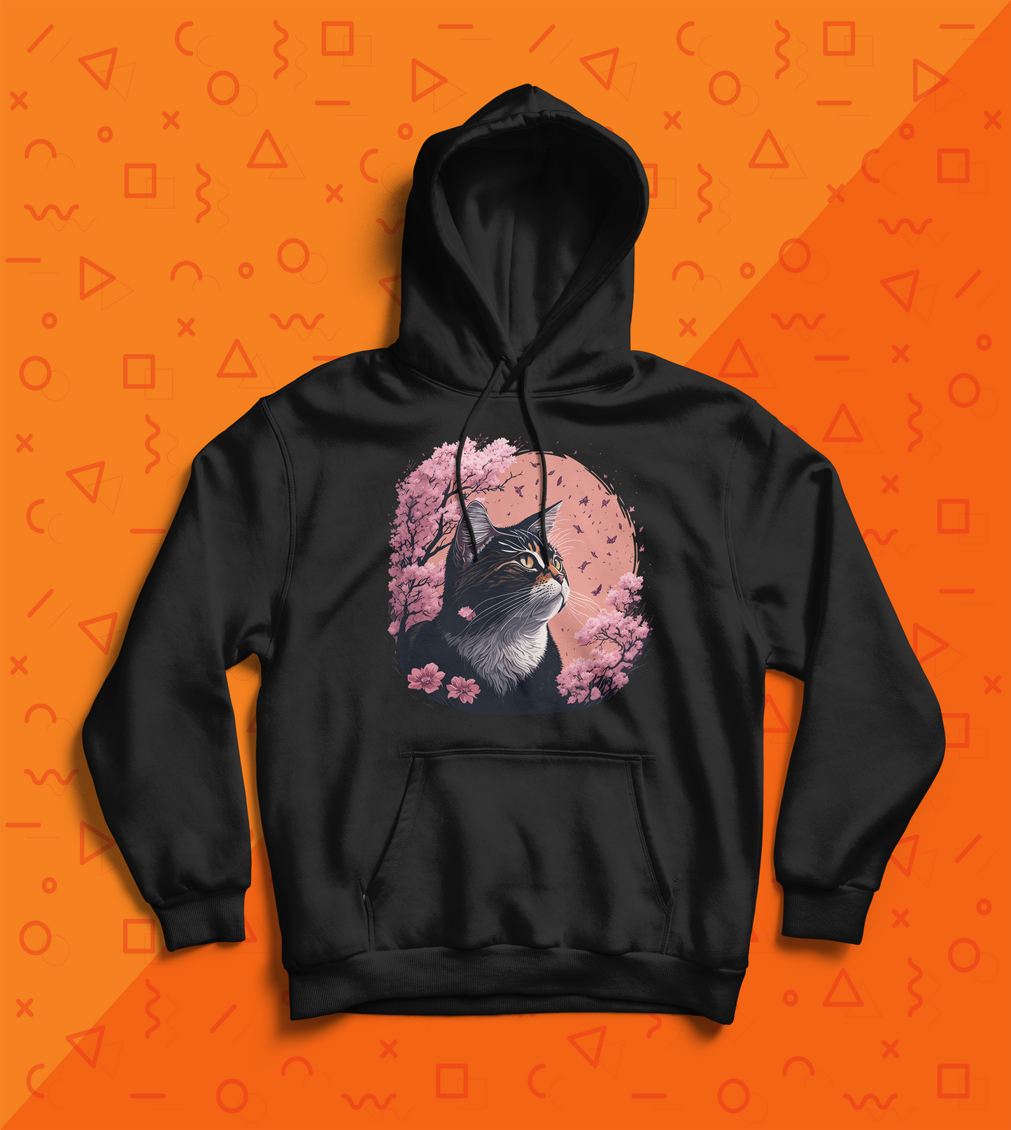 Cherry Blossom Cat Hoodie