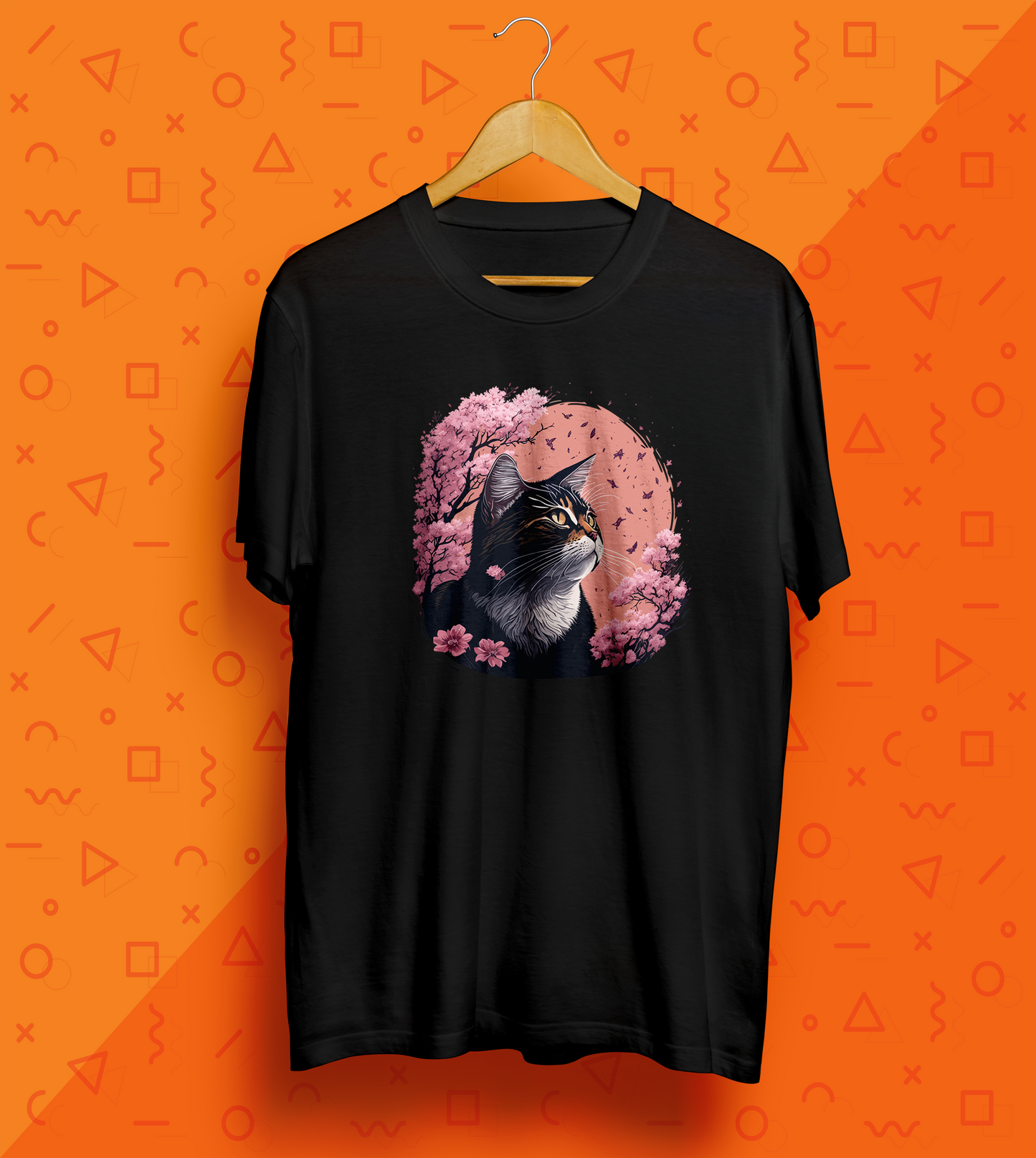 Cherry Blossom Cat T-Shirt